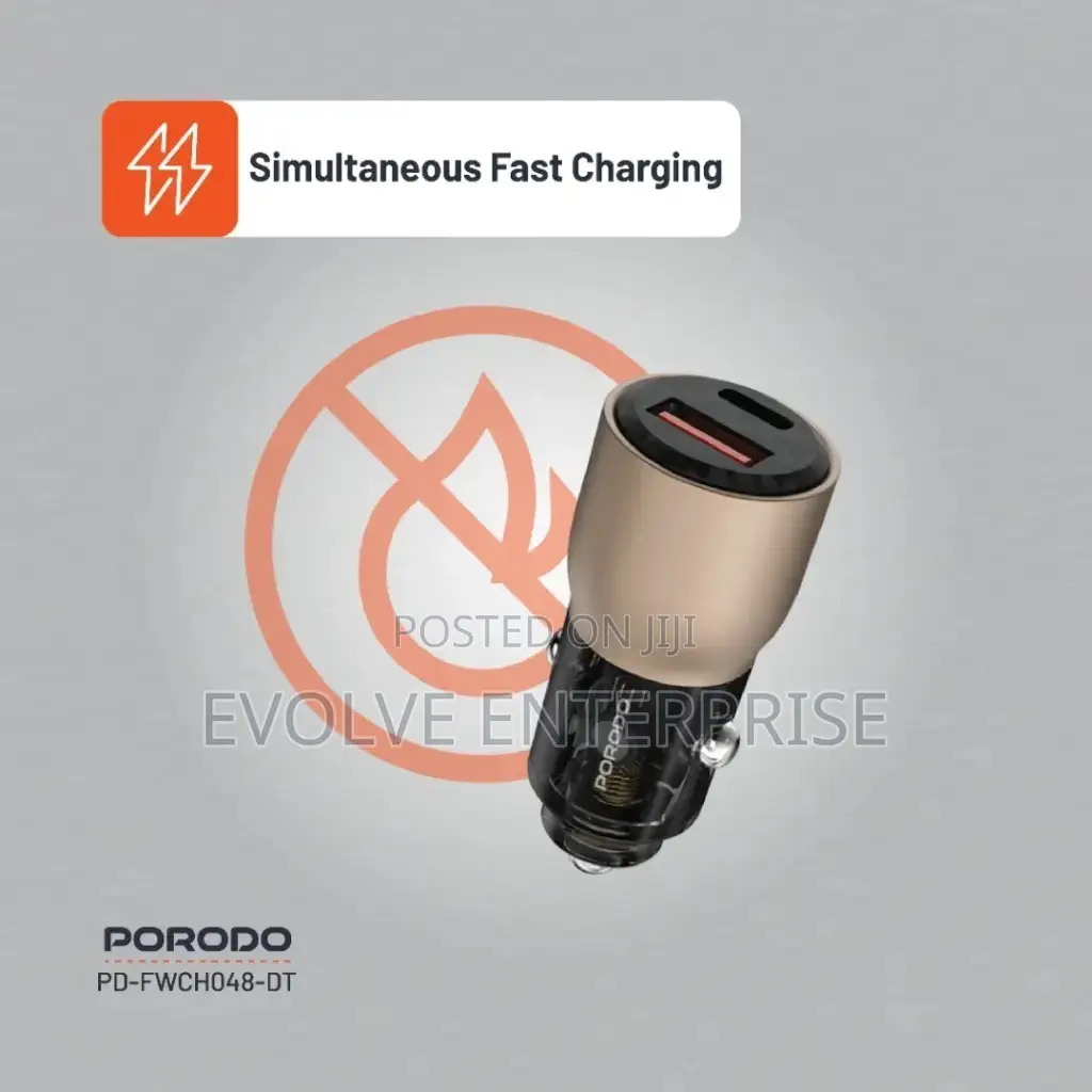 Porodo 95W Car Charger Transparent