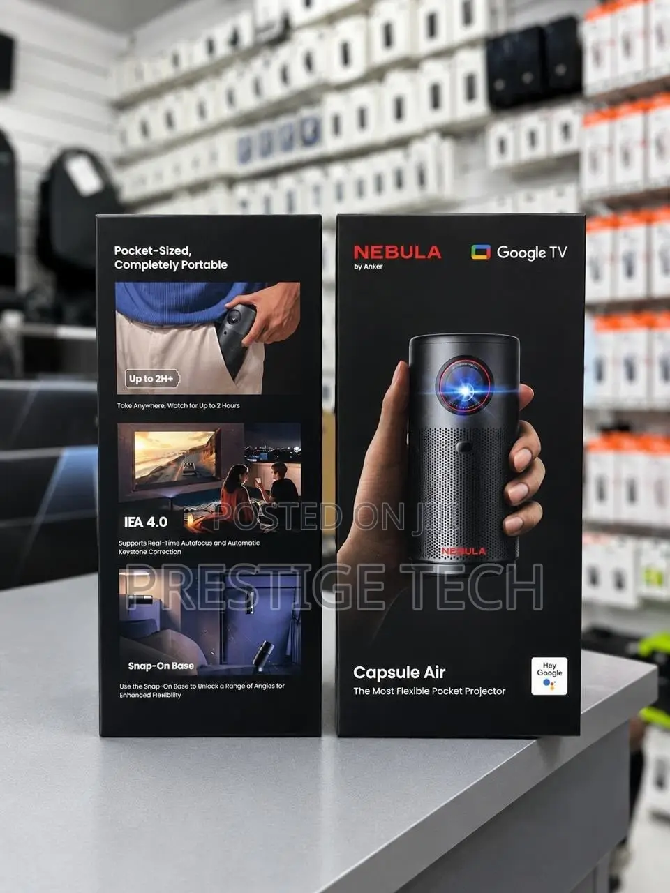 Nebula Capsule Air Google TV Smart Mini Projector With Wifi, 4hrs