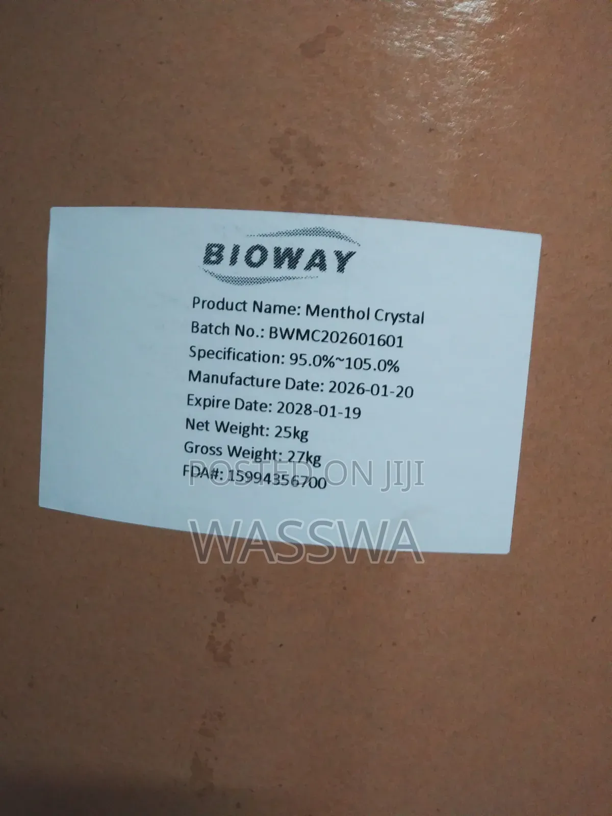 Menthol Crystal at 25kg