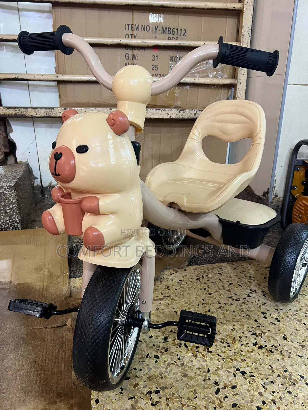 Plastic Bear Tricycle Khaki