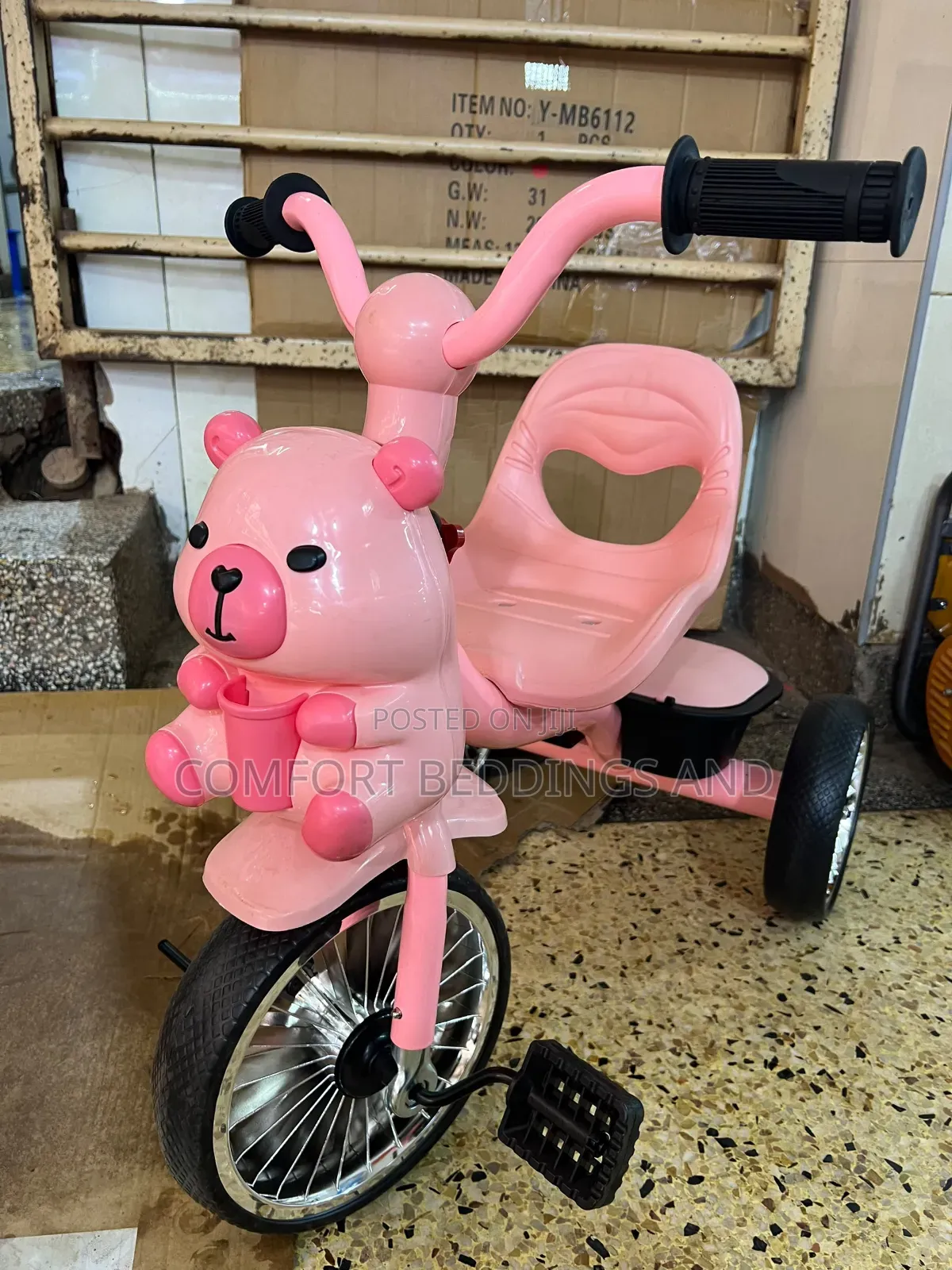 Plastic Bear Tricycle Pink