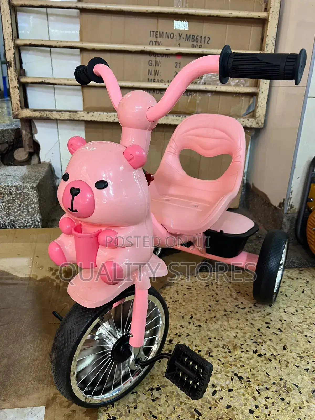 Plastic Bear Tricycle Pink