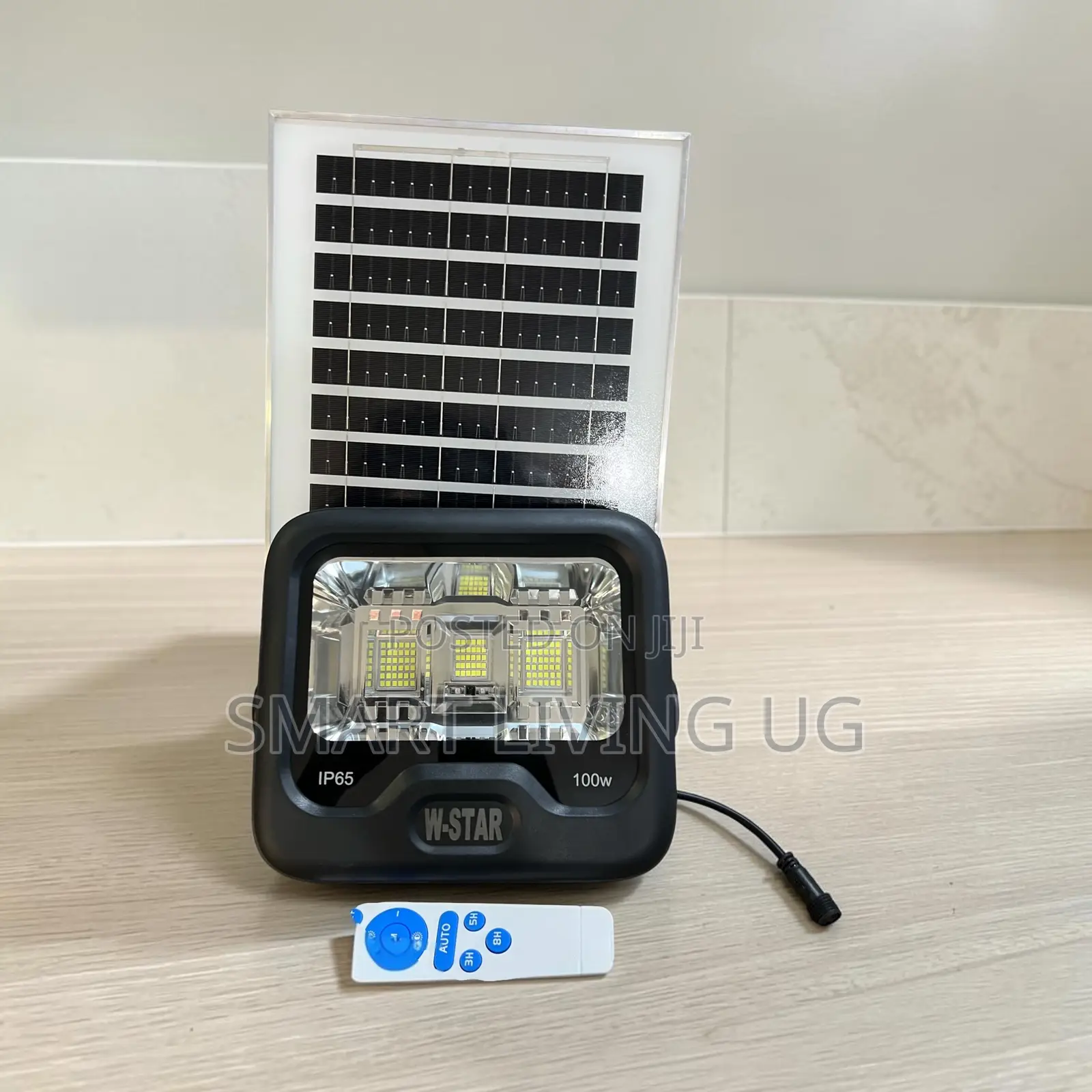 W-Star 100W LED Solar Flood Light With Remote & Solar Panel