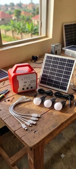 Portable Solar Home Lighting Kit With 3 Bulbs, FM Radio USB Charging