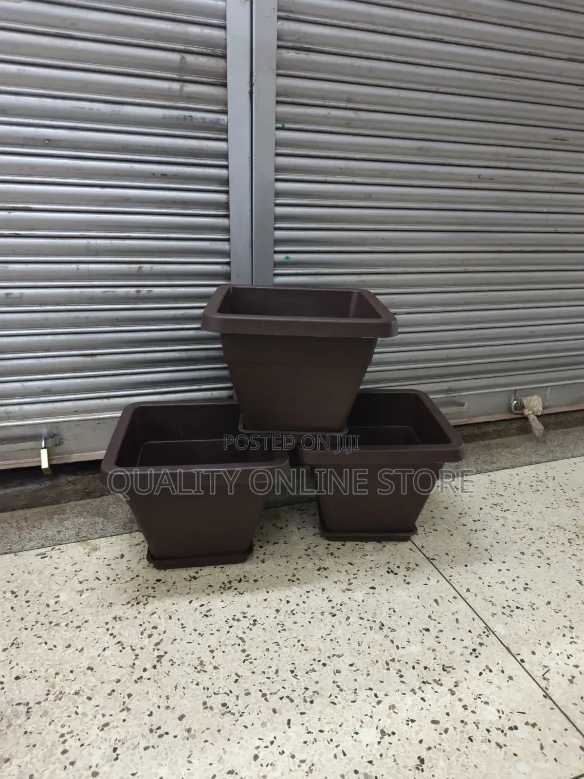 Coffee Brown Plastic Flower Pots Plastic Flower Pots