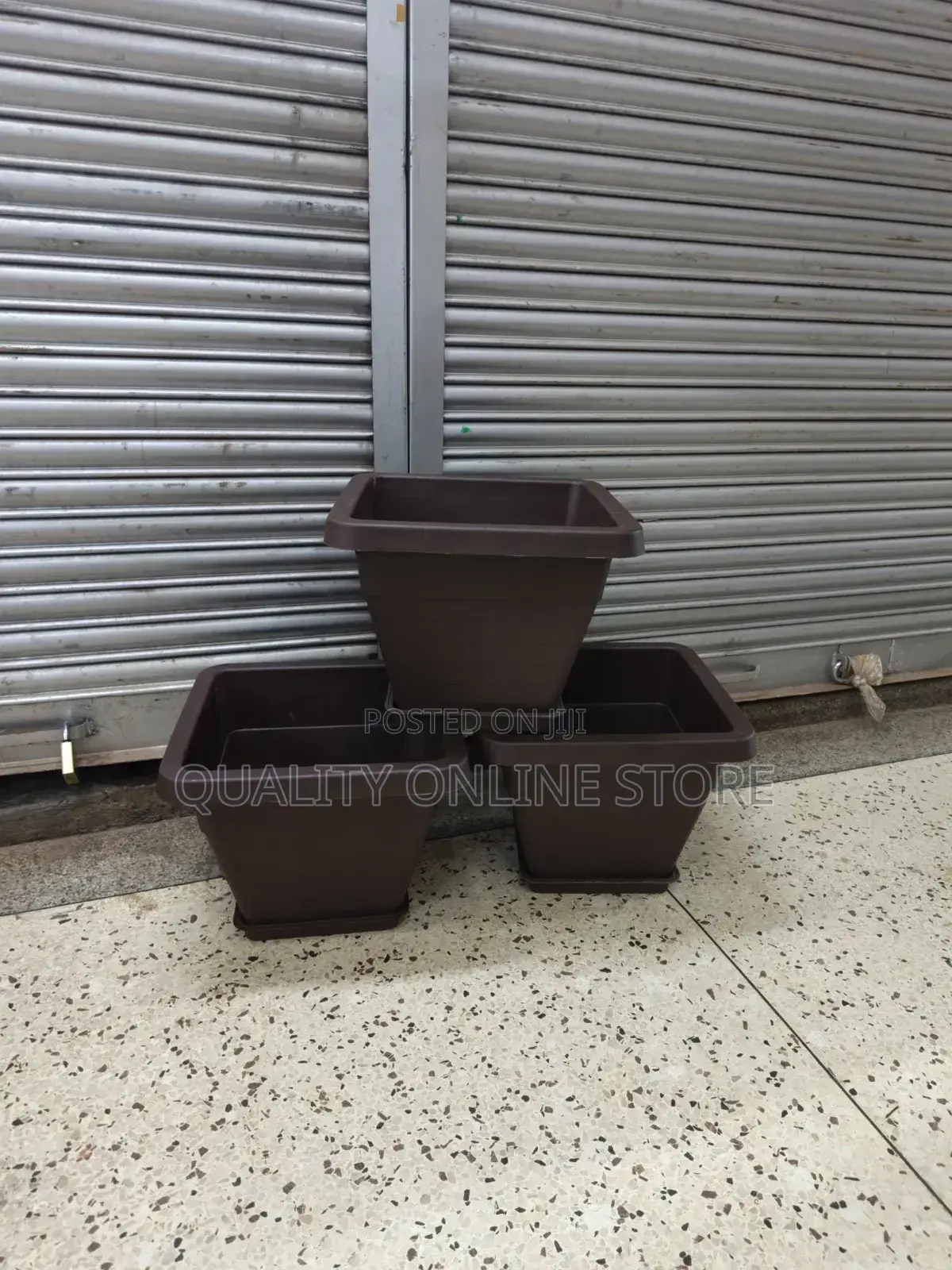 Coffee Brown Plastic Flower Pots Plastic Flower Pots
