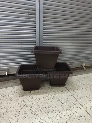 Coffee Brown Plastic Flower Pots Plastic Flower Pots