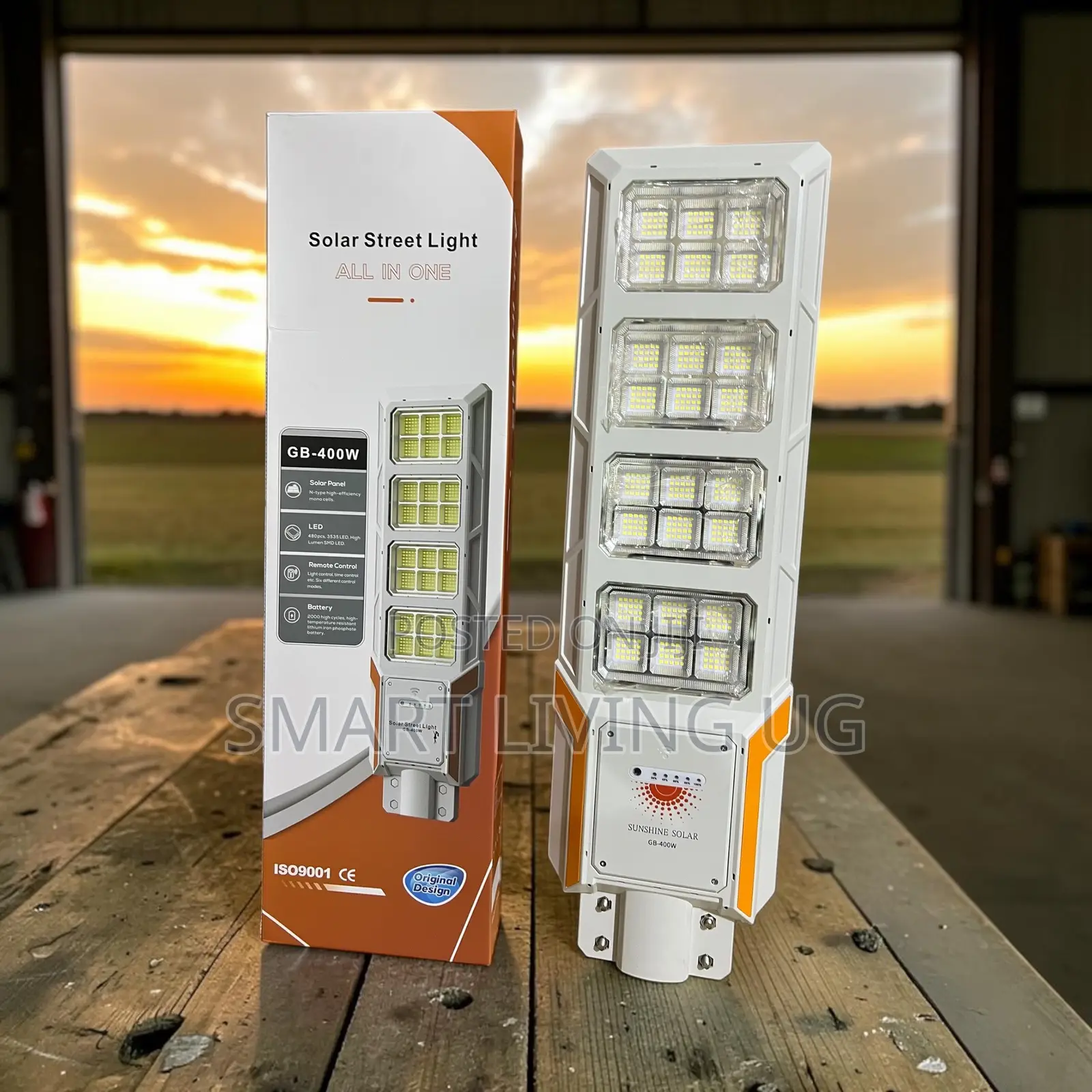 Heavy-Duty GB-400W Integrated Solar Street Light for Roads & Compounds