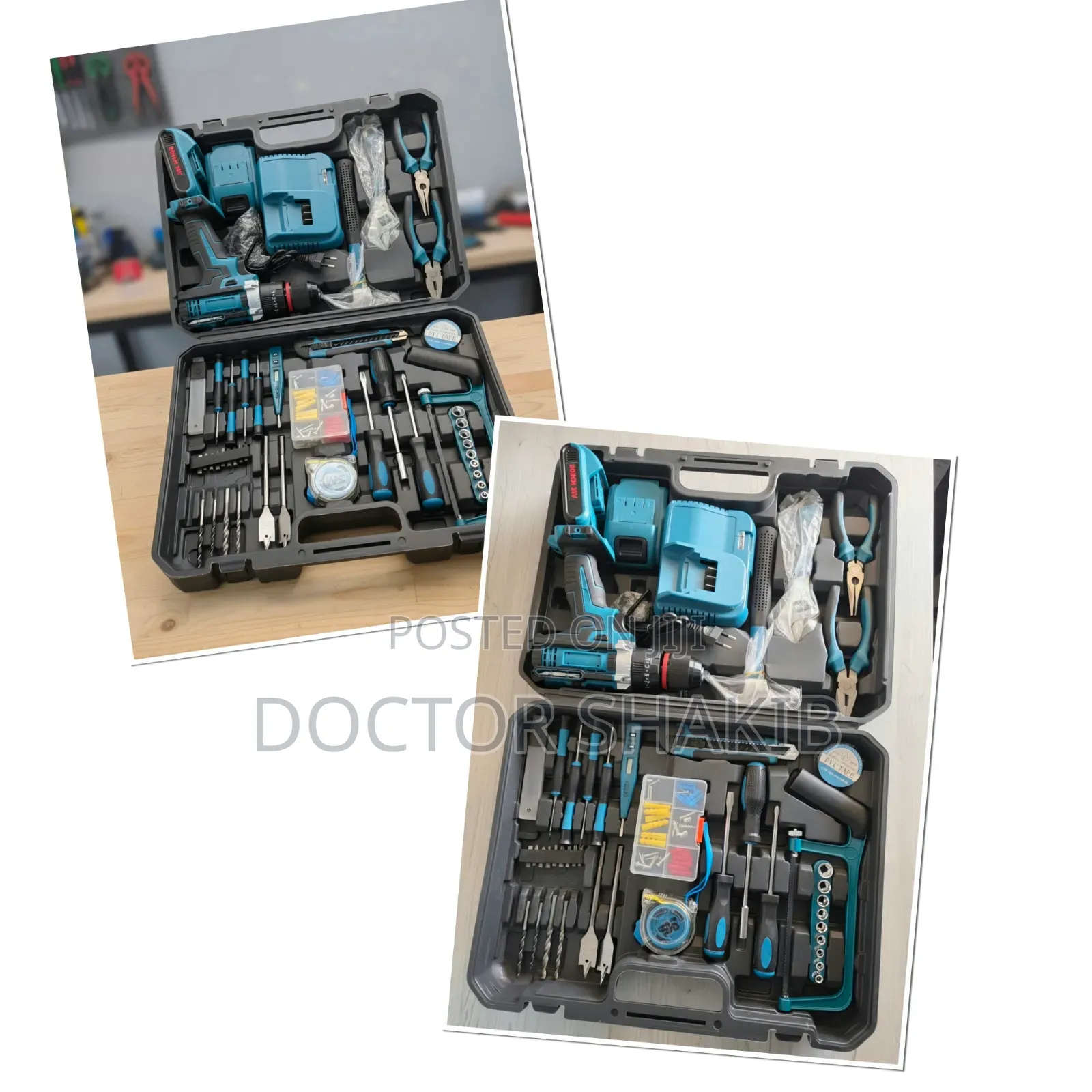 Cordless Power Drill and Household Hardware Tool Kit