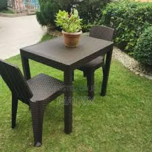 Two-Seater Plastic Chair and Table Set – Indoor Outdoor Use