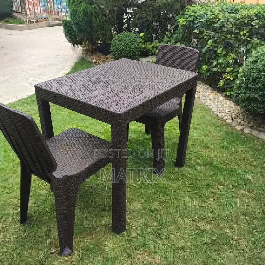 Two-Seater Plastic Chair and Table Set – Indoor Outdoor Use