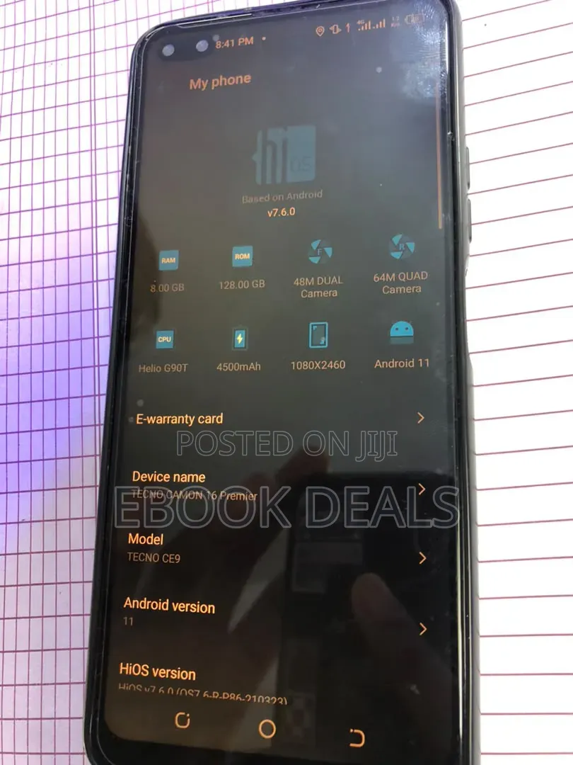 Tecno Camon 16 Premier 128 GB Blue