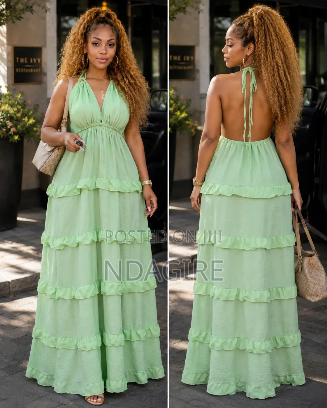 Green Halter Maxi Dress