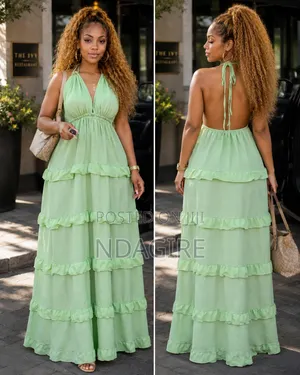 Green Halter Maxi Dress