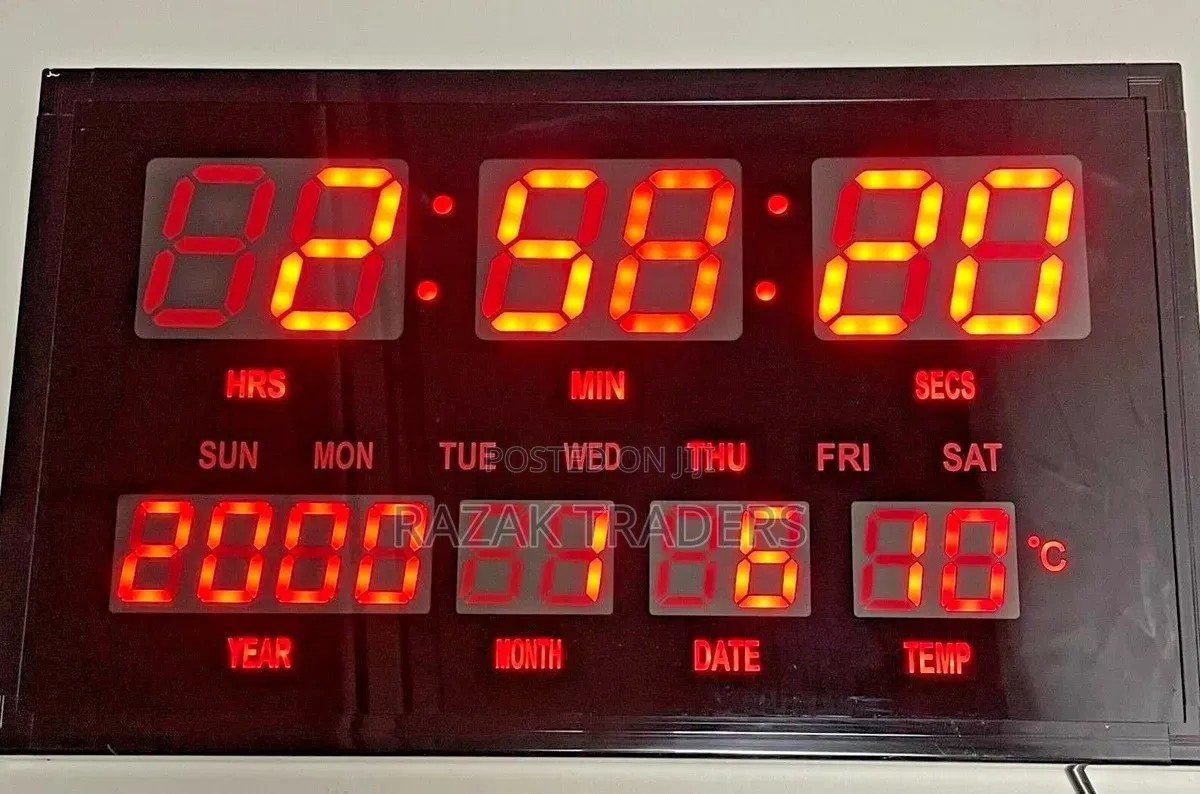 Digital LED Wall Clock Large Size 50×30cm