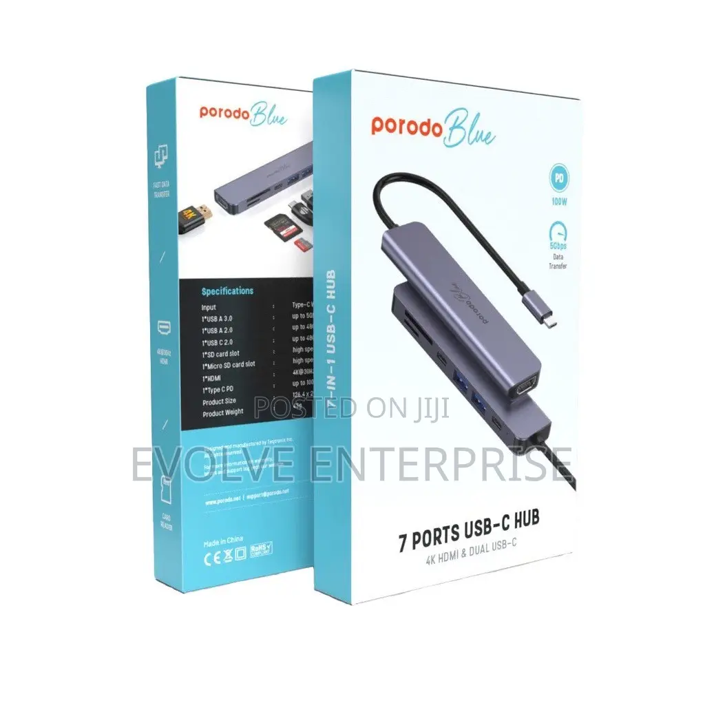 Porodo 7in1 USB C / Type C Hub