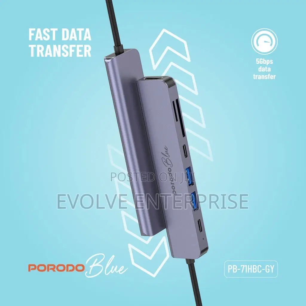 Porodo 7in1 USB C / Type C Hub