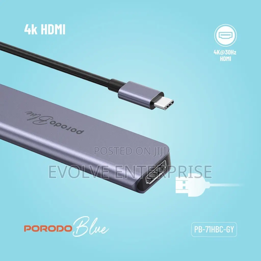 Porodo 7in1 USB C / Type C Hub