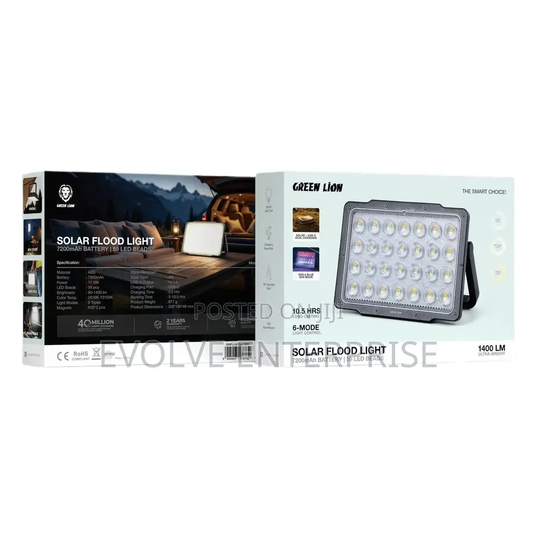 Green Lion Solar Floodlight With Solar Panel
