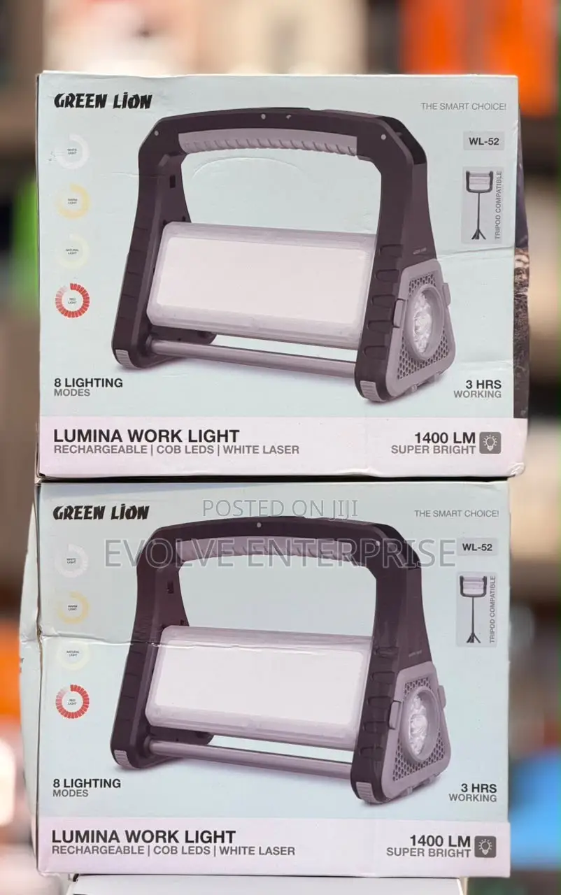 Green Lion Lumina Rechargeable Work Light - Black