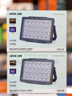 Green Lion Solar Floodlight With Solar Panel 7200Mah 1400lm