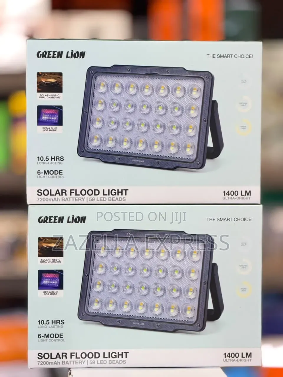 Green Lion Solar Floodlight With Solar Panel 7200Mah 1400lm