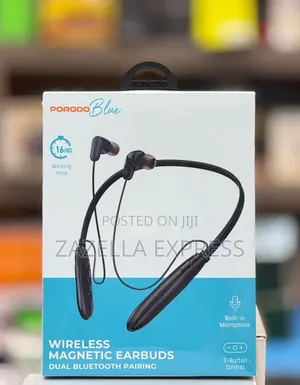 Porodo Blue ENC Wireless Magnetic Neckband in Ear Earphones Dual