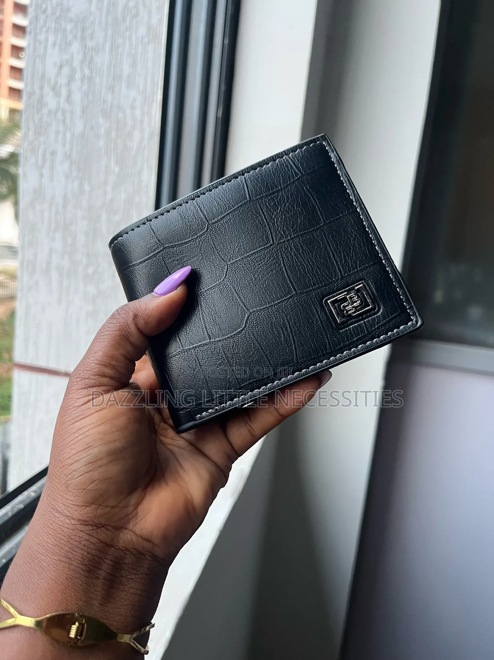 Hawas Men’s Croc Wallet - Black
