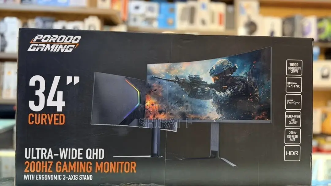 Porodo 34inch Gaming Ultra Wide Curved Monitor