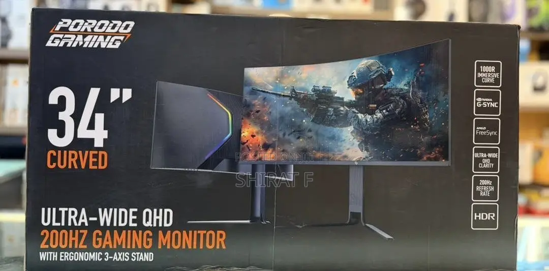 Porodo 34inch Gaming Ultra Wide Curved Monitor