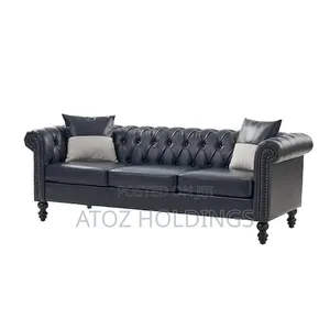 Sofas/Jayden 3 Seaters Dark Shed Chesterfield Leather Sofas 899,000/-
