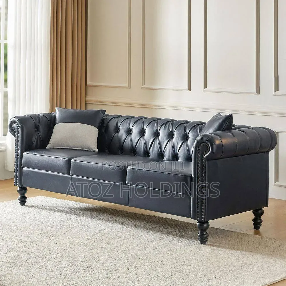 Sofas/Jayden 3 Seaters Dark Shed Chesterfield Leather Sofas 899,000/-