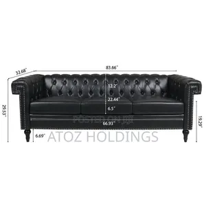 Sofas/Jayden 3 Seaters Dark Shed Chesterfield Leather Sofas 899,000/-