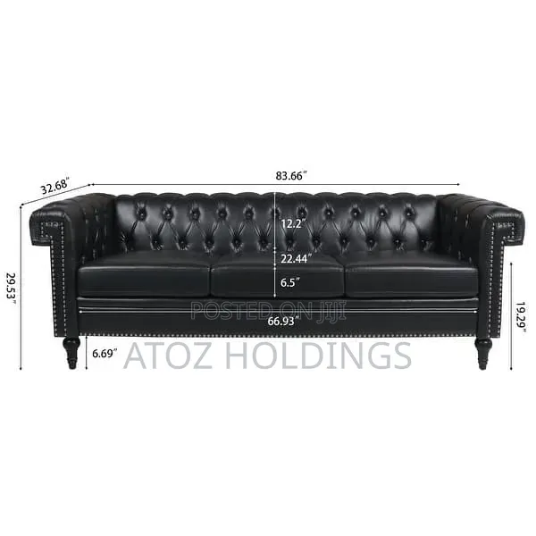 Sofas/Jayden 3 Seaters Dark Shed Chesterfield Leather Sofas 899,000/-