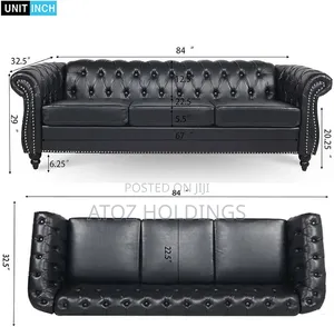 Sofas/Jayden 3 Seaters Dark Shed Chesterfield Leather Sofas 899,000/-
