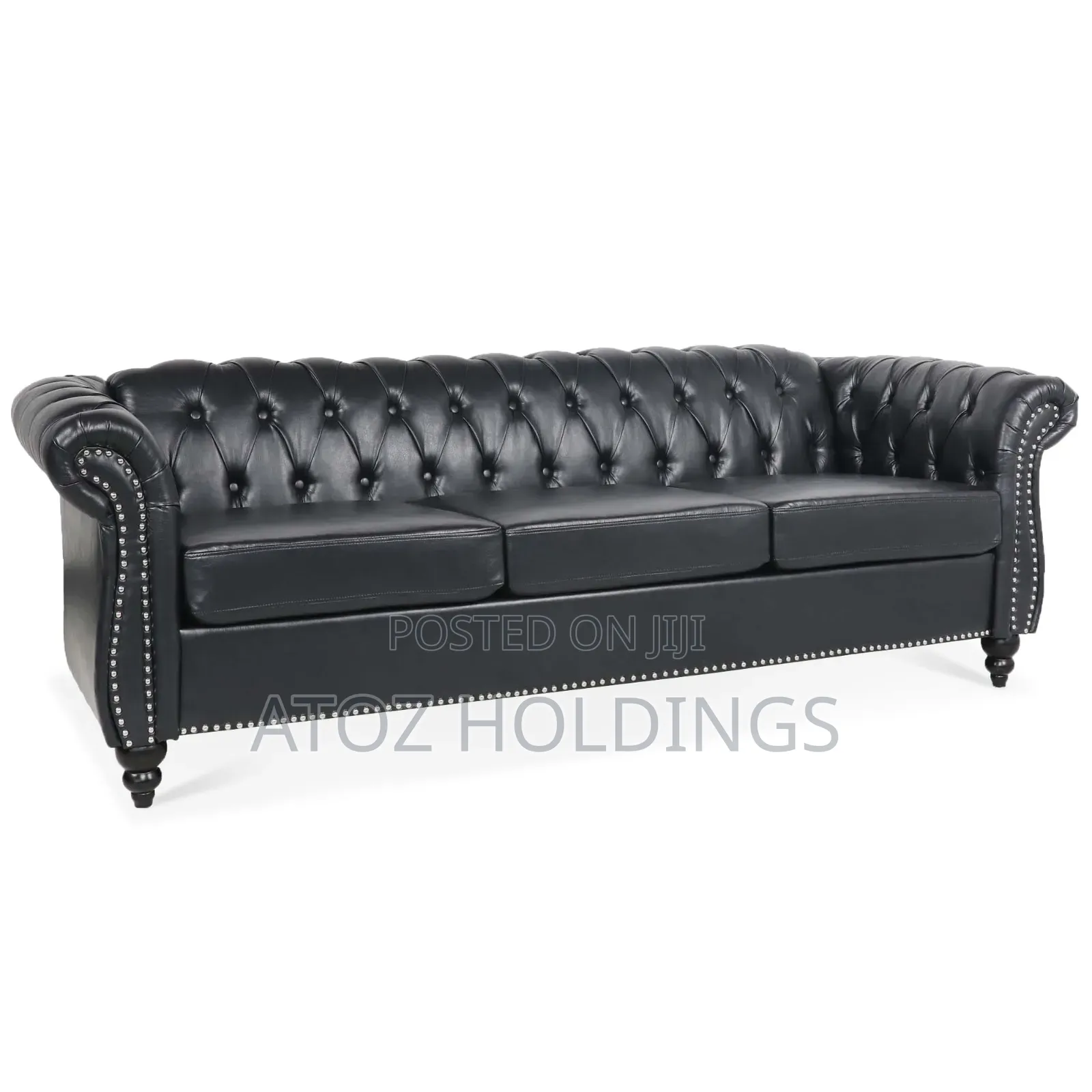 Sofas/Jayden 3 Seaters Dark Shed Chesterfield Leather Sofas 899,000/-