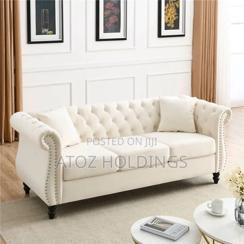 Sofas/Jayden 3 Seaters Light Shed Chesterfield Leather Sofas 899,000/-