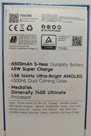 New Tecno Camon 50 Ultra 512 GB Black