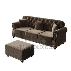 Sofas/Victoria 3 Seaters Vintage Sofas + One Pouf 699,000/- Any Colour