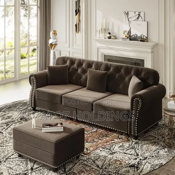 Sofas/Victoria 3 Seaters Vintage Sofas + One Pouf 699,000/- Any Colour