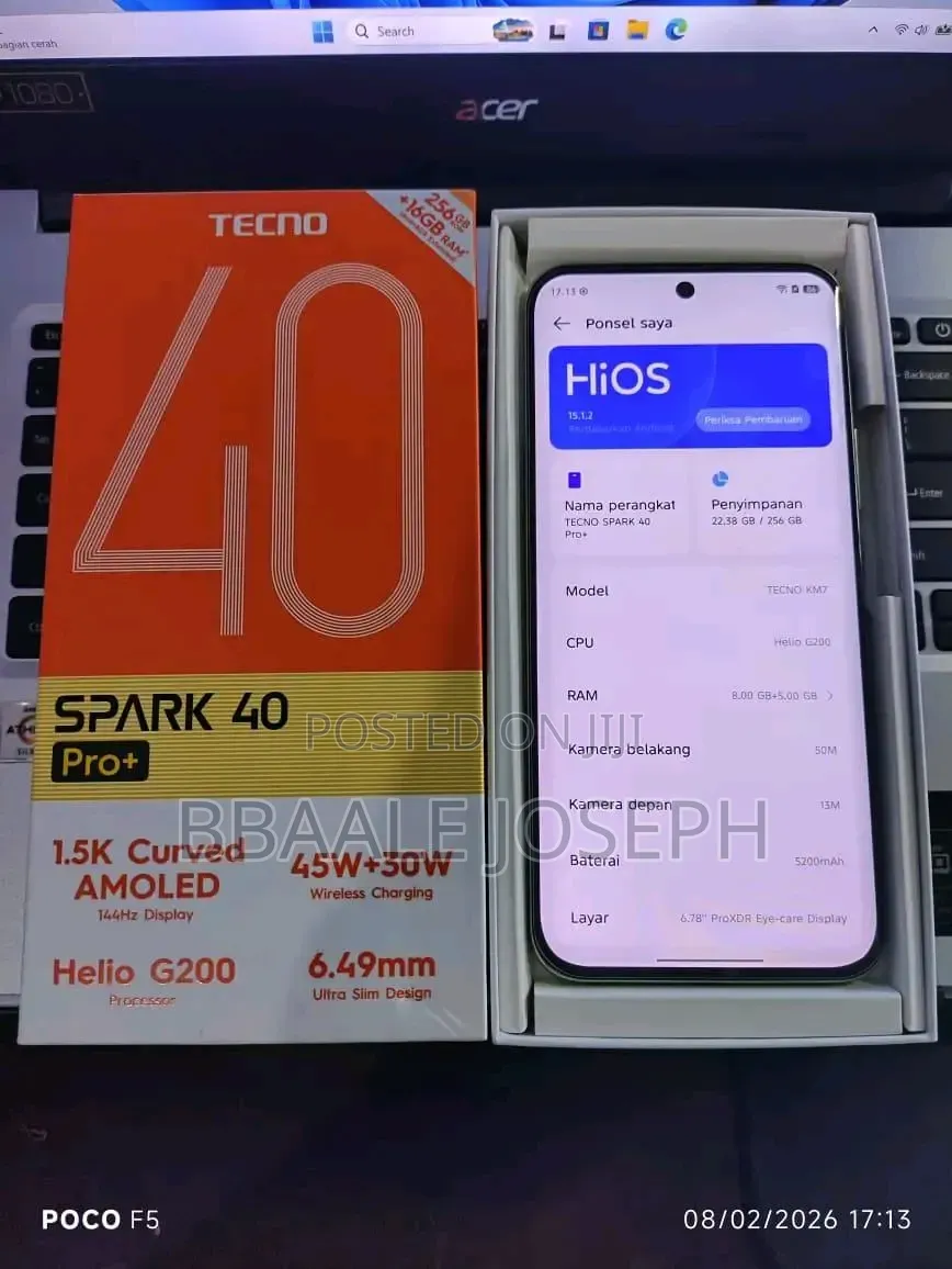 New Tecno Spark 40 Pro+ 256 GB Green
