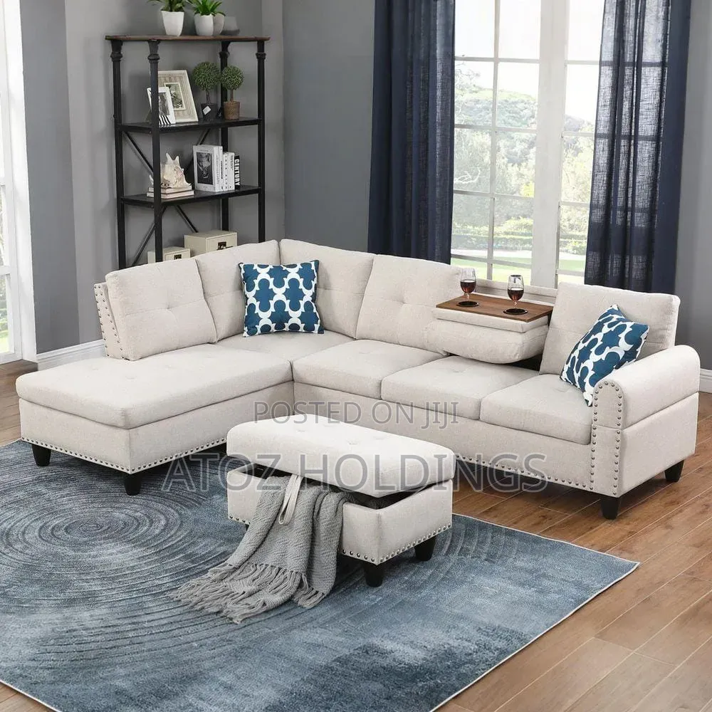 Sofas/Madona 5 Seaters L Sofas + Ottoman Pouf 1,99,000/- Any Colour