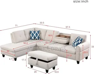 Sofas/Madona 5 Seaters L Sofas + Ottoman Pouf 1,99,000/- Any Colour