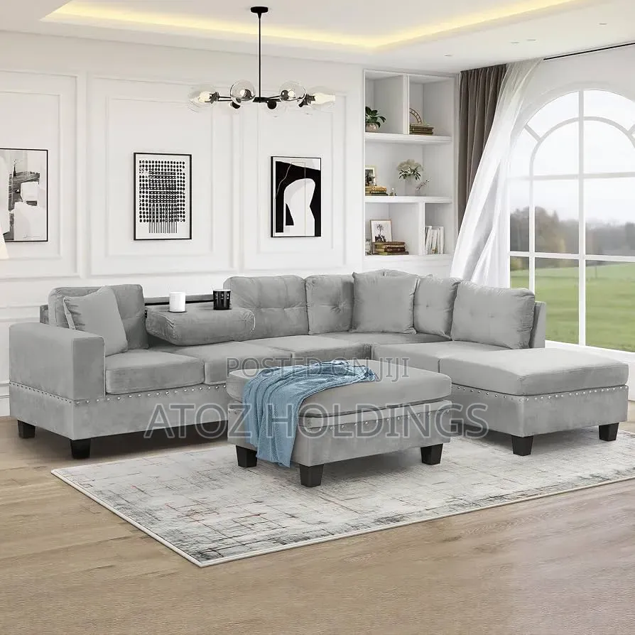 Sofas/Madona 5 Seaters L Sofas + Ottoman Pouf 1,99,000/- Any Colour