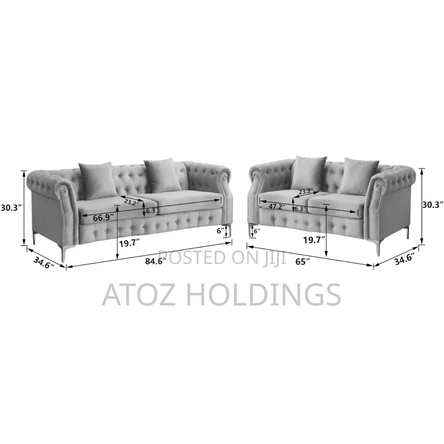 Sofas/5 Seaters Perfect Chesterfield Sofas in Any Colour 1,499,000/-