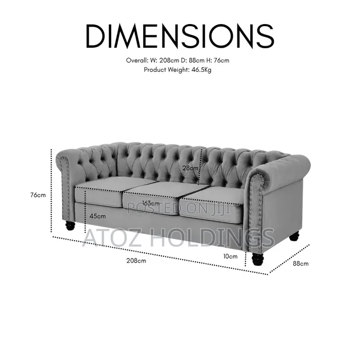 Sofas/5 Seaters Perfect Chesterfield Sofas in Any Colour 1,499,000/-