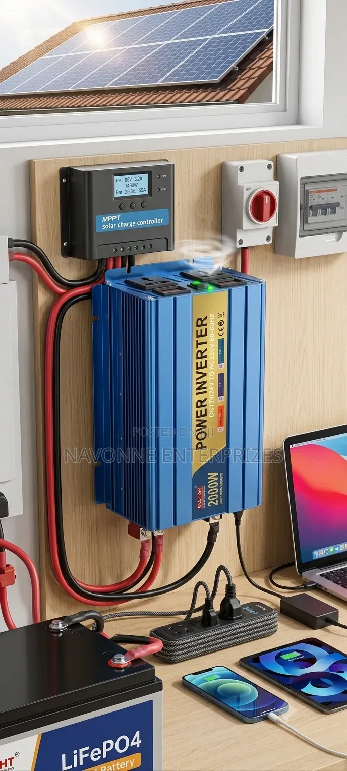 2000 Watt Pure Sine Wave Solar Power Inverter 12V 24V to 220V AC