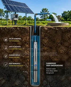 1100W Solar Water Pump – 125m Head 4,000l/H 72V