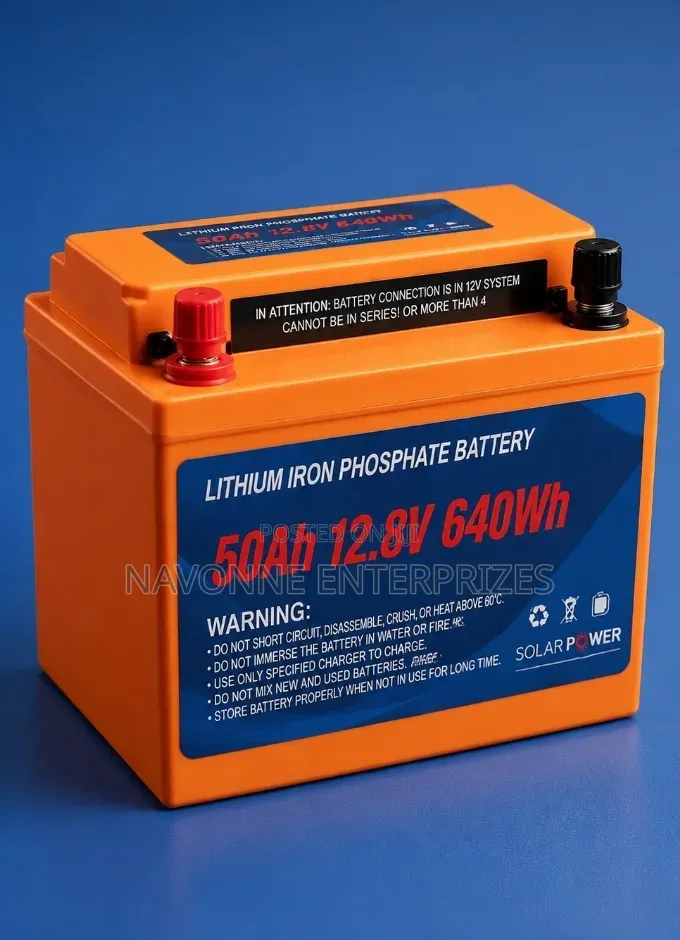 50Ah 12.8V Lithium LiFePO4 Battery for Solar Power (640Wh)