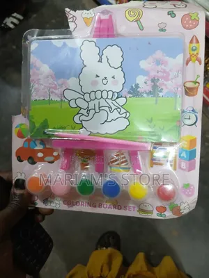 Kids Mini Canvas Painting and Coloring Board Set,a Pre-Printed Cartoon